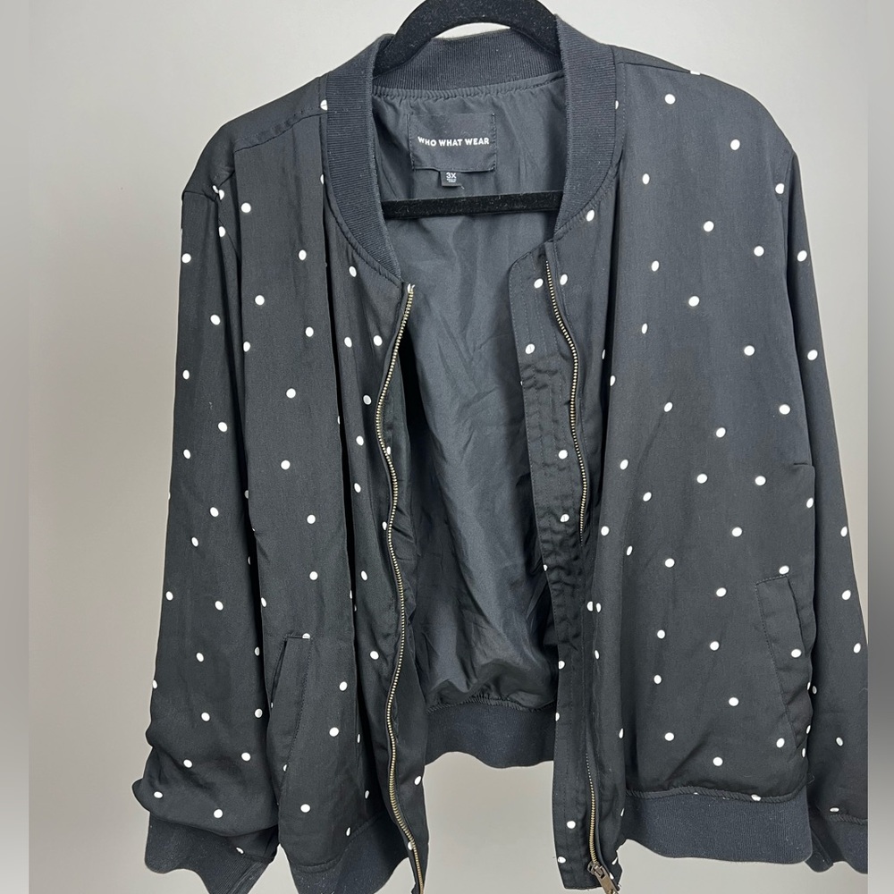 Who What Wear Polkadot Bomber Jacket